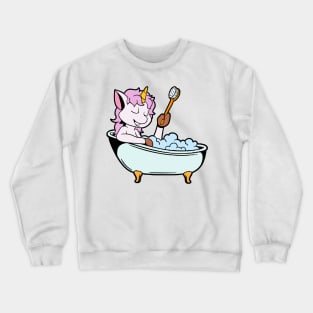 Unicorn takes bath in bathtub Crewneck Sweatshirt